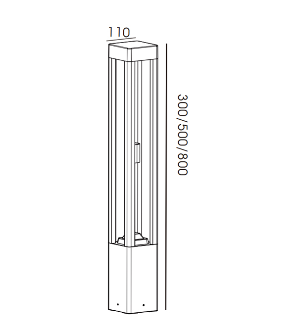Dört Taraflı Kenarlı Camlı Bahçe Lambası HR60041-500 Dört Taraflı Kenarlı Camlı Bahçe Lambası HR60041-500