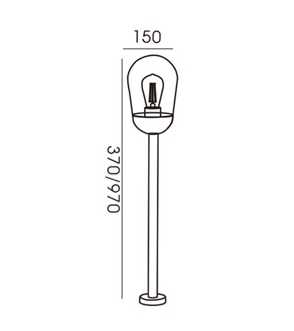 150 Roket Başlı Cam Kapaklı Bahçe Lambası HR60111-970 150 Roket Başlı Cam Kapaklı Bahçe Lambası HR60111-970