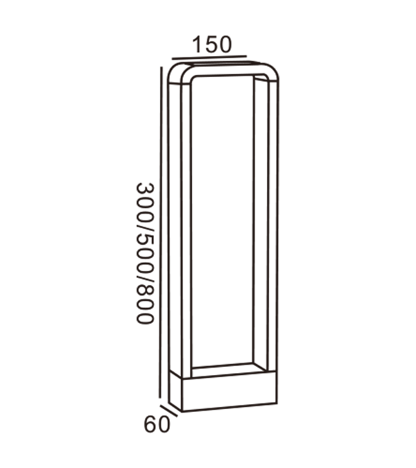 Kare Bahçe Lambası HR60072-300 Kare Bahçe Lambası HR60072-300