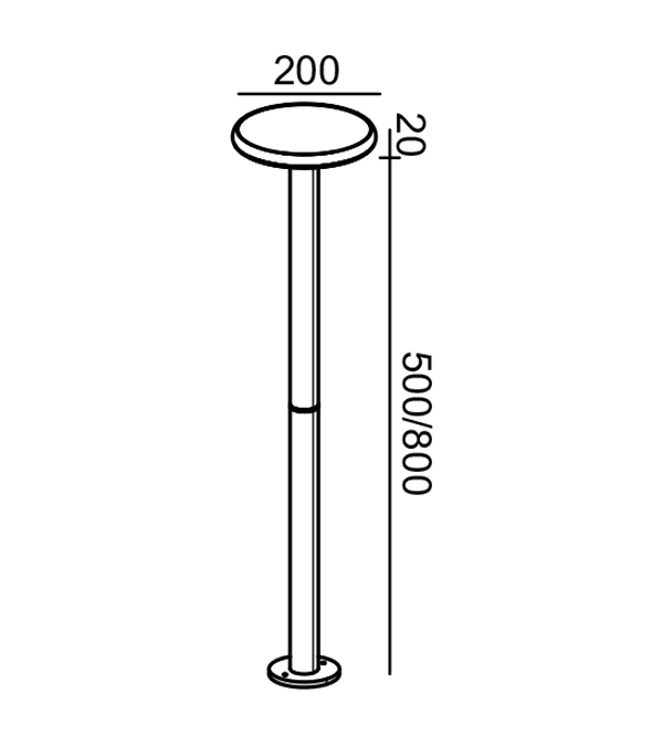 Discus bahçe lambası HR65033-500 Discus bahçe lambası HR65033-500