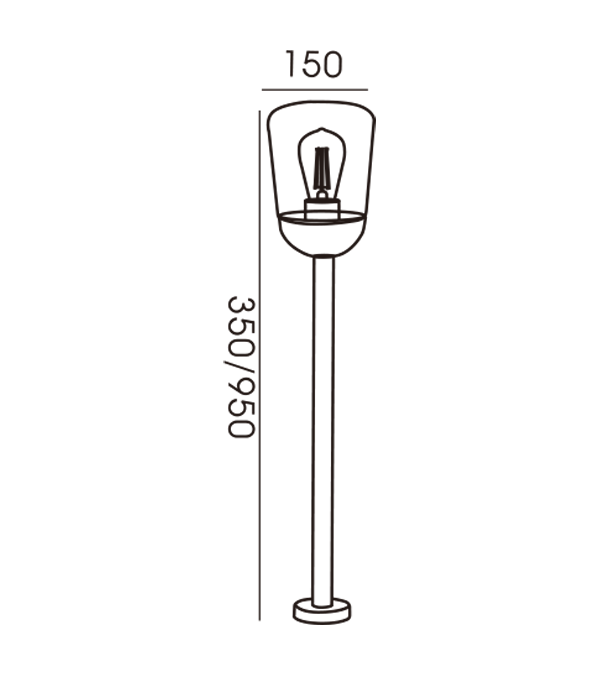 150'li Düz Camlı Bahçe Lambası HR60112-350 150'li Düz Camlı Bahçe Lambası HR60112-350
